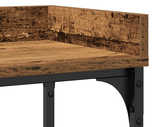 Konzol Asztal Régi Fa 100x30x80 cm Üvegszálas Fa és Acél