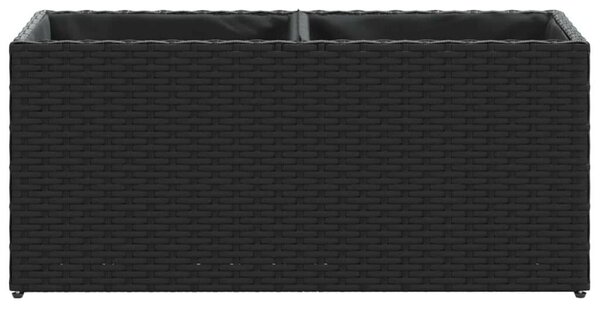 VidaXL 2 db fekete polyrattan kerti ültetőláda 2 cseréppel 72x30x32 cm