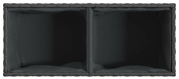 VidaXL 2 db fekete polyrattan kerti ültetőláda 2 cseréppel 72x30x32 cm