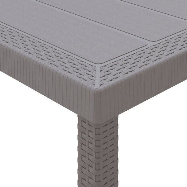 Kerti Asztal Világosszürke 200x100x73 cm Polyrattan