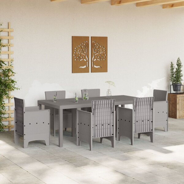 Kerti Asztal Világosszürke 200x100x73 cm Polyrattan