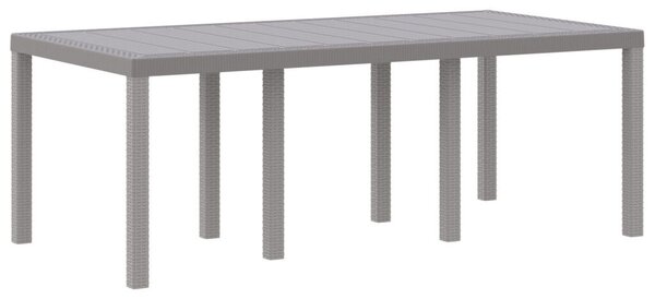 Kerti Asztal Világosszürke 200x100x73 cm Polyrattan