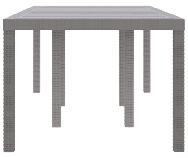 Kerti Asztal Világosszürke 200x100x73 cm Polyrattan