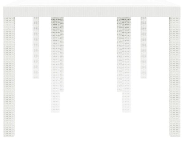 Kerti Asztal Fehér 200x100x73 cm Poli Rattan