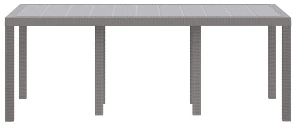 Kerti Asztal Világosszürke 200x100x73 cm Polyrattan