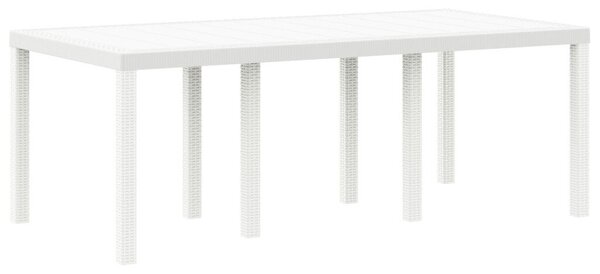 Kerti Asztal Fehér 200x100x73 cm Poli Rattan