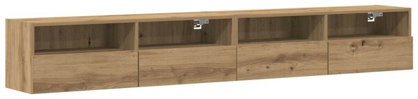 TV Fali Szekrények 2 db Artisan Tölgy 100x30x30 cm Műanyag