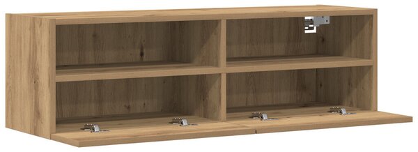 TV Fali Szekrények 2 db Artisan Tölgy 100x30x30 cm Műanyag