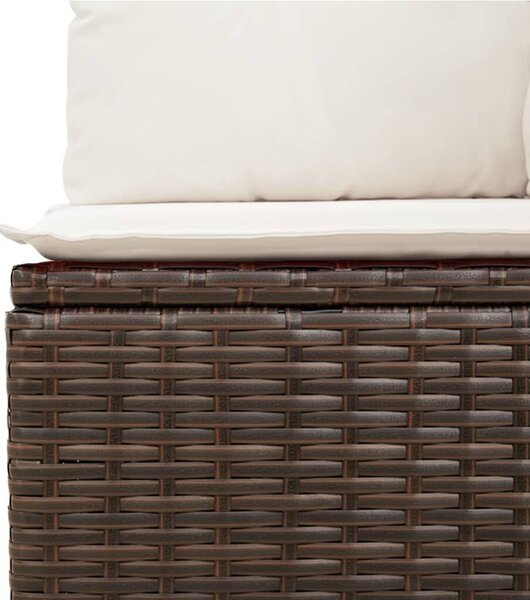 VidaXL 10 részes barna polyrattan kerti ülőgarnitúra párnákkal