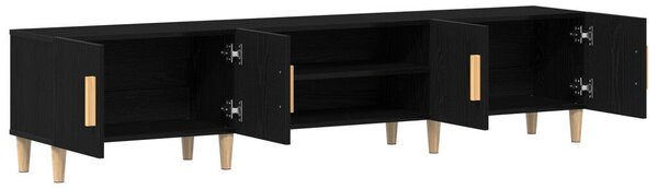 TV Szekrény Fekete Tölgy 180x31,5x40 cm Műgyanta
