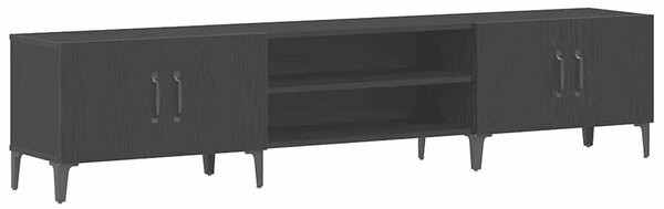 TV Szekrény Fekete Tölgy 180x31,5x40 cm Műanyag Fa