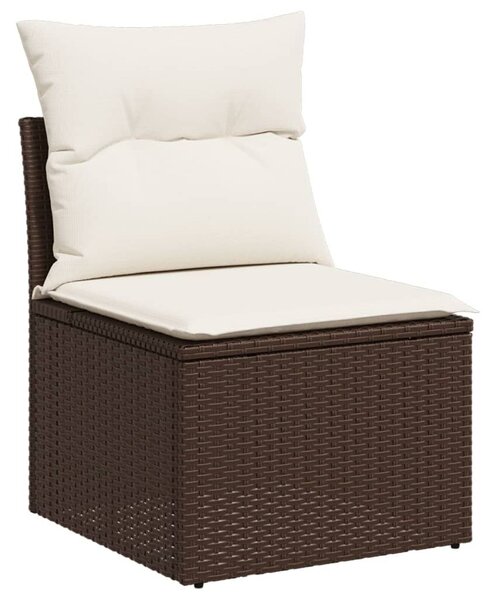 VidaXL 11 részes barna polyrattan kerti ülőgarnitúra párnákkal