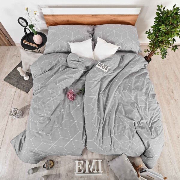 EMI Alya grey pamut ágyneműhuzat, A standard egyszemélyes ágy szett tartalma: 1x 140x200 + 1x 70x90