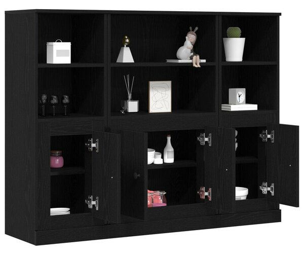 Fekete tölgy magasszekrény 132x35,5x103,5 cm Ellenálló anyagból