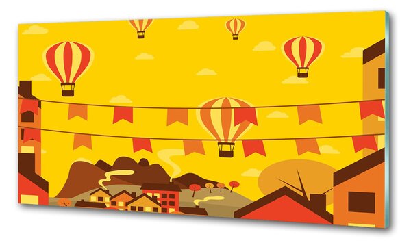 Konyhai falburkoló panel Lufi a város felett
