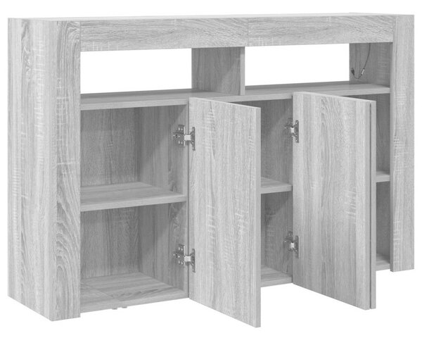 Oldalszekrény Szürke sonoma Műszaki fa 116 x 30 x 75 cm