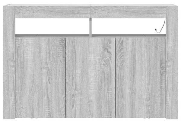 Oldalszekrény Szürke sonoma Műszaki fa 116 x 30 x 75 cm