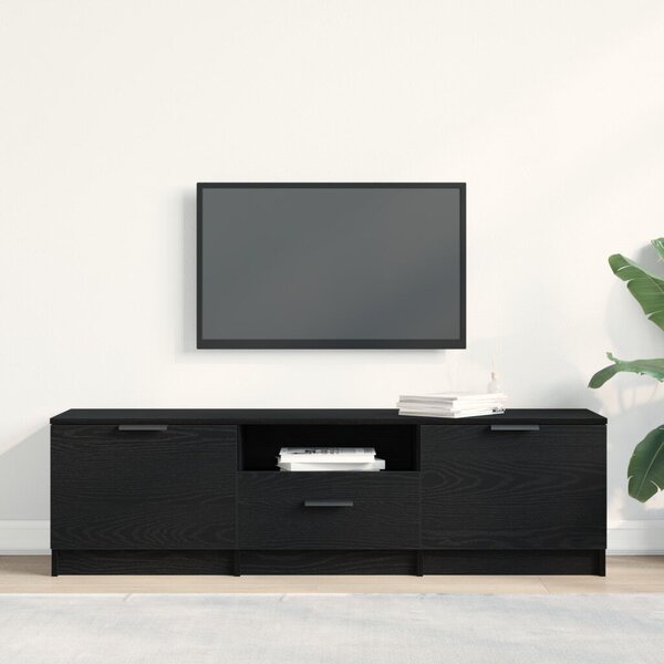 TV Szekrény - Fekete tölgy - 140x35x40 cm - Műanyagból készült
