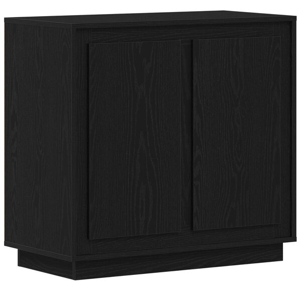 Oldalszekrény Fekete Tölgy 80x34x75 cm Műszaki Fa
