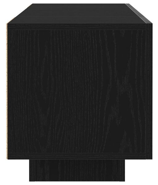 TV szekrény LED fényekkel, fekete tölgy, 160x35x40 cm, műgyanta