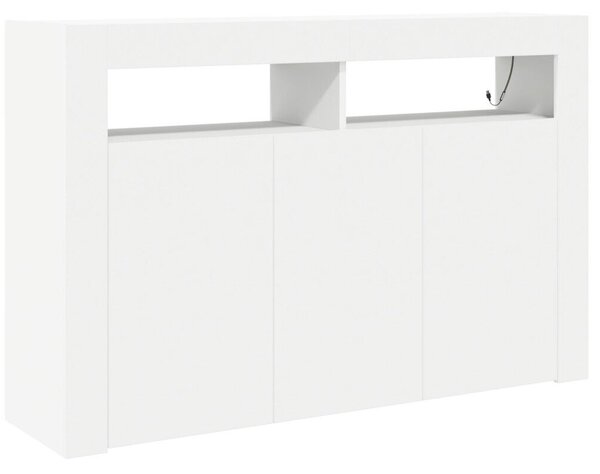 Fehér Oldalszekrény Fehér Mérnöki fa 116 x 30 x 75 cm Modern