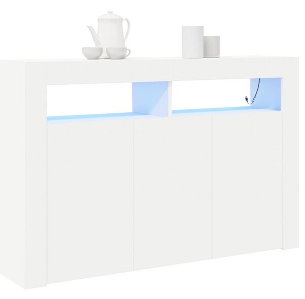 Fehér Oldalszekrény Fehér Mérnöki fa 116 x 30 x 75 cm Modern