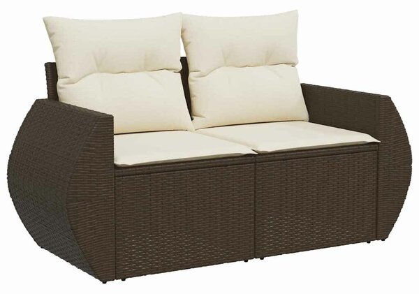 VidaXL 6 részes barna polyrattan kerti ülőgarnitúra párnával