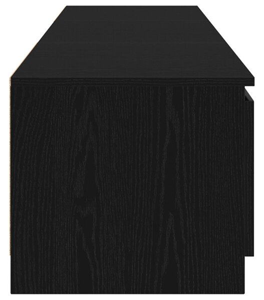 TV Szekrény LED Fénnyel, Fekete Tölgy, 140x40x35,5 cm, Fa Műanyag