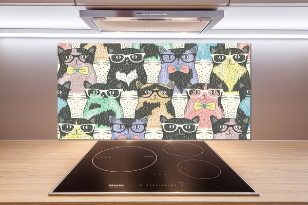 Konyhai fali panel Macskák szemüveg