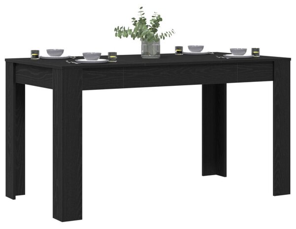 VidaXL Étkezőasztal Fekete Tölgy 140 x 74,5 x 76 cm Szerelt Fa