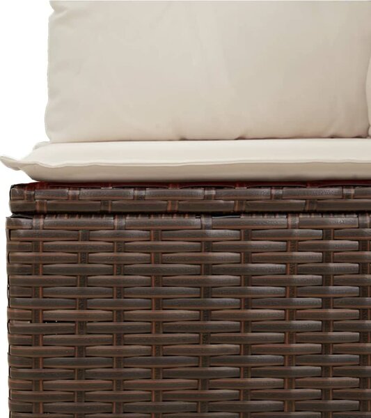 VidaXL 5 részes barna polyrattan kerti ülőgarnitúra párnával