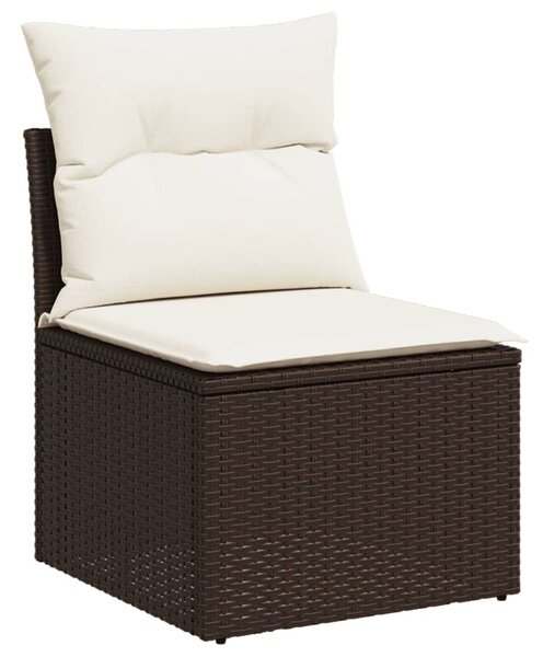 VidaXL 6 részes barna polyrattan kerti ülőgarnitúra párnával