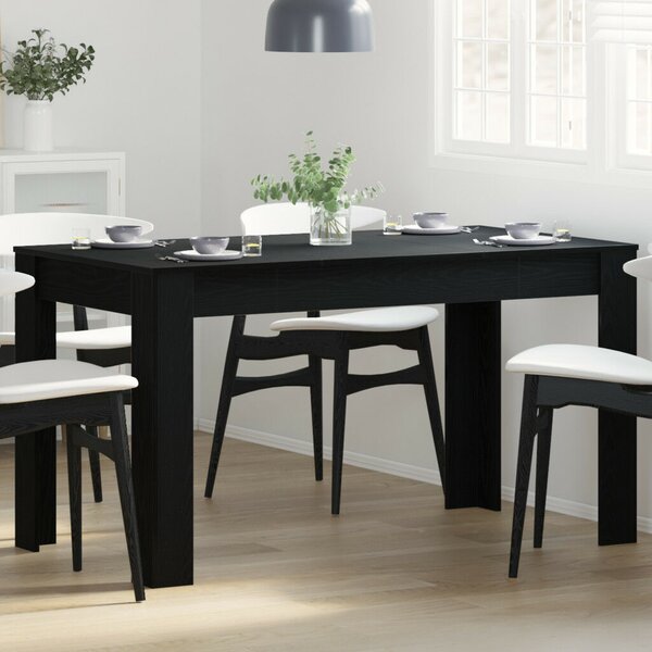 VidaXL Étkezőasztal Fekete Tölgy 140 x 74,5 x 76 cm Szerelt Fa