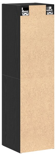 TV Szekrény fekete tölgy színben, méret 30,5 x 30 x 110 cm, mérnök fa anyagból