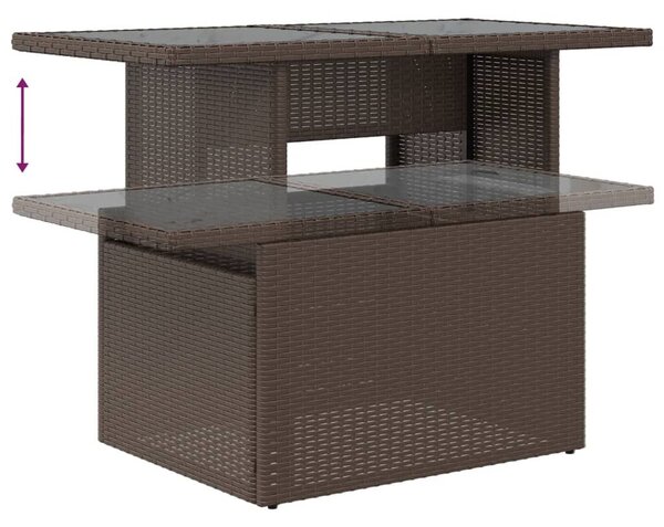 VidaXL 5 részes barna polyrattan kerti ülőgarnitúra párnával