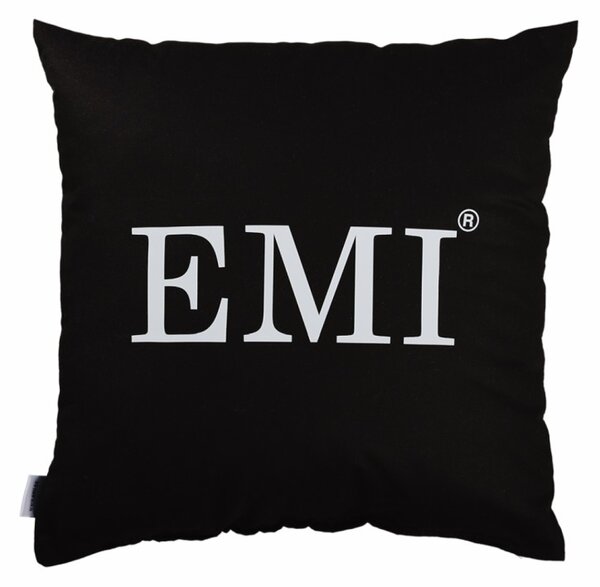 EMI fekete párna nyomtatott mintával 40x40 cm