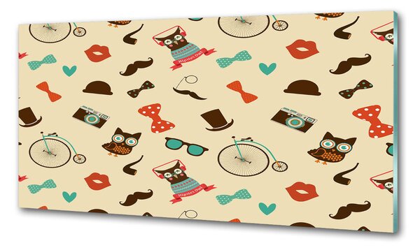 Konyhai falburkoló panel Hipsterskie baglyok