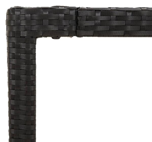 VidaXL 7 részes fekete polyrattan kerti étkezőgarnitúra párnával