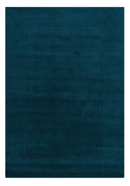 Sötétkék kézi szövésű gyapjú szőnyeg 200x290 cm Textured Wool Border – Flair Rugs