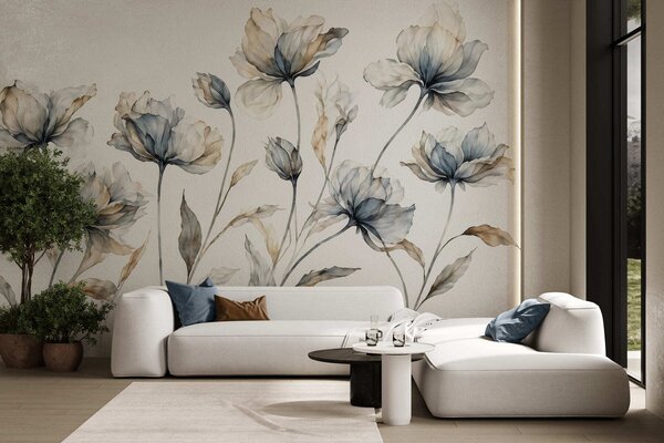 Fotótapéta Elegáns, légies virágok, áttetsző, réteges szirmokkal, hosszú, finom száron, Fotótapéta virágok és növények, w05579 : Uwalls.hu