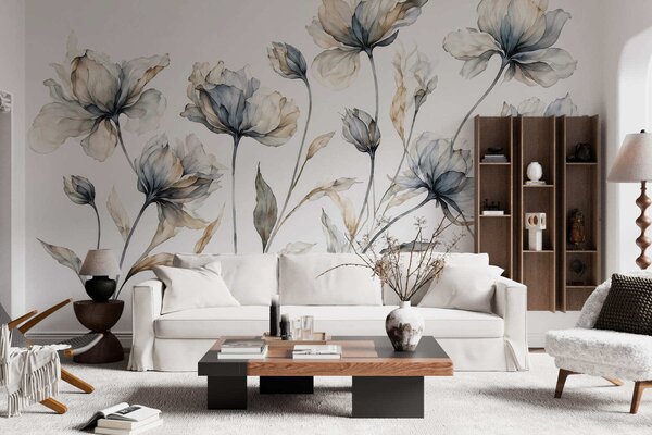 Fotótapéta Elegáns, légies virágok, áttetsző, réteges szirmokkal, hosszú, finom száron, Fotótapéta virágok és növények, w05579 : Uwalls.hu