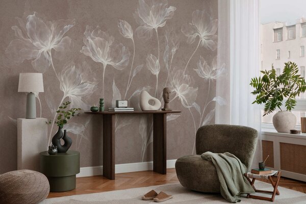 Fotótapéta Elegáns, légies virágok, áttetsző, réteges szirmokkal, hosszú, finom száron, Fotótapéta virágok és növények, w05579v3 : Uwalls.hu
