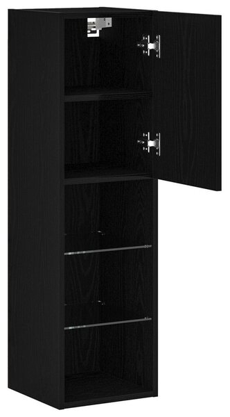 LED TV szekrény 2 db Fekete Tölgy 30,5x30x102 cm Mérnökifából