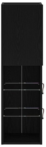 LED TV szekrény 2 db Fekete Tölgy 30,5x30x102 cm Mérnökifából
