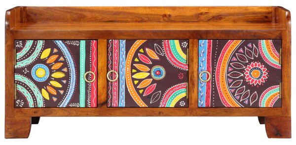 Cipőpad 90x35x40 cm Tömör Akácia