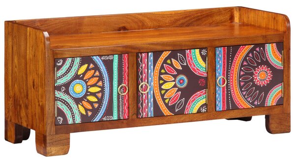 Cipőpad 90x35x40 cm Tömör Akácia