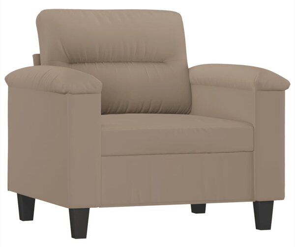 Tópszínű mikroszálas szövet kanapéfotel lábtartóval 60 cm