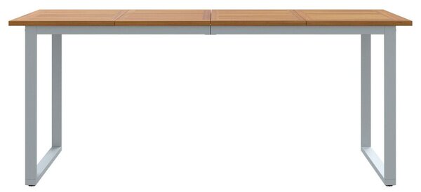 Kültéri Étkezőasztal Szürke 180x90x75 cm Acél&amp;Masszív Akác Fa
