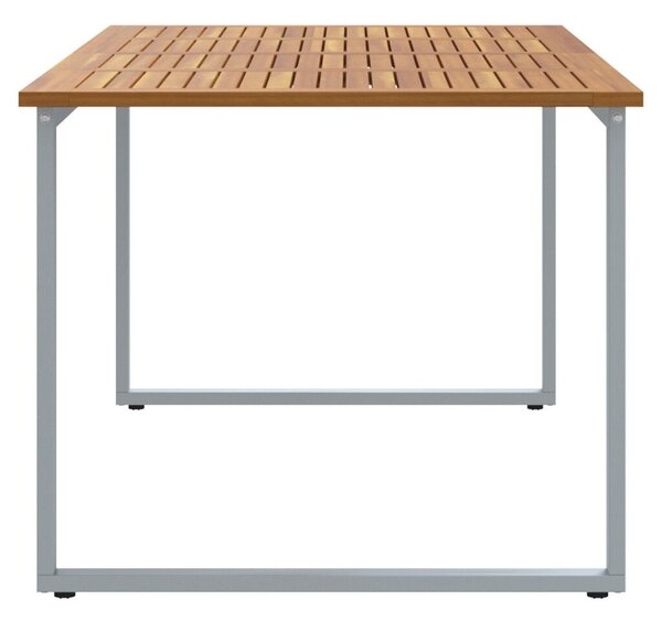 Kültéri Étkezőasztal Szürke 180x90x75 cm Acél&amp;Masszív Akác Fa