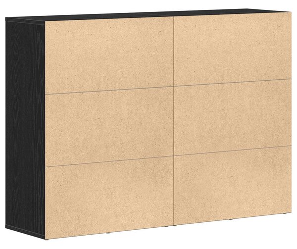 Oldalszekrények 2 db Fekete Tölgy 60x31x84 cm Műgyanta